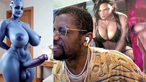 transgender liara t soni has the perfect smooth ass thicc purple girl cock, ai generated