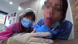 TWO NURSES decided to try out my NEW DICK in practice