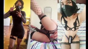 femboy trapyale passionately playing with her toys and lingerie in her room-- compilation