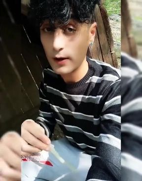 Boy Plays with Used Condom and Cum for Request From Straight Friend