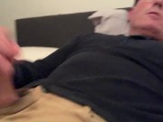 Jerking-off in my khaki jeans, in my bed, winter afternoon wank.