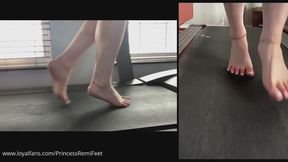 Tip Toes on Treadmill with Toe Rings | side-by-side multiple views