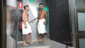 Bareback threesome  party in sauna with Pablo Seb and Santan