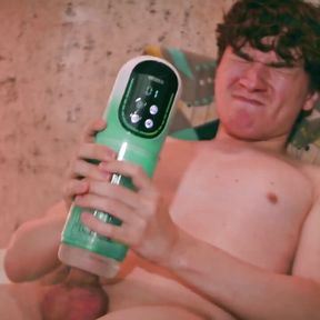 Cute Latino Twink Emmanuel Kokichi Using an Automatic Masturbator Toy for the First Time