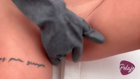 The maid is caught masturbating with the mop in public by the neighbors, she wants...