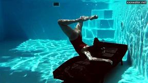 Flirty tight perfect babe swimming gymnastics