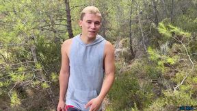 Naughty jock Sam Carter masturbates and gives buddy handjob