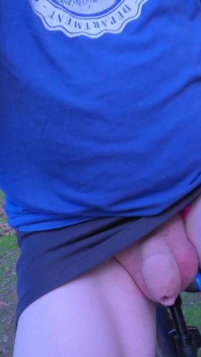 Thrilling moment from &quot;Straight guy flashes his dick on short skirt bike ride.&quot;
