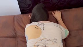 luego de ver en pijama a mi companera, la folle y le deje mi leche en la espalda