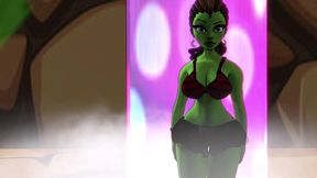 a green big booty alien steps out of a portal for some bbc sex - ai powered voice overs