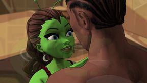 a green big booty alien steps out of a portal for some bbc sex - ai powered voice overs