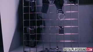 Blown Away - Scene , Jasmine Jae shows of her big tits and leather boots