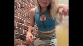 Soaking chewing gum in a jar of pee