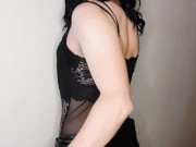 Sissy in chastity playing and squirting :P