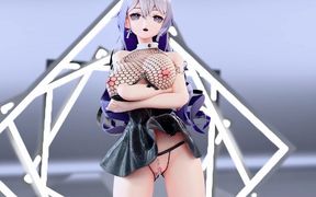 Big Duck Duck Queencard Fishing Net Outfit Tight Miniskirt Pearl Sexy Panties Oversized Big Breasts Nipples