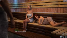 Horny 18 Plus Girls Having Threesome Fun in Sauna With Jake