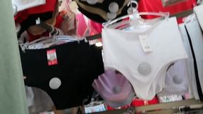 shopping and wet panties in public store 4k
