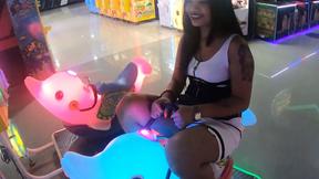 ”Thai amateur teen GF  plays with a vibrator toy after a day of fun”