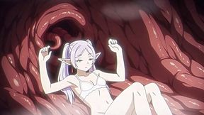 Hentai Beyond Journey's End: Slim Blonde Elf-girl Frieren Is Ready To Be Fucked By Awful Tentacles