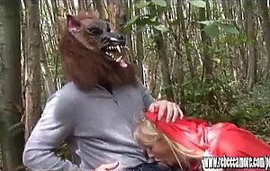 Big bad wolf explodes hot spunk in horny busty blonde sluts face after anal