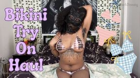 Bikini Try On Haul: Hairy Ebony 4K