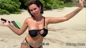 BUSTY MILF loses a bet and has to PAY up right on the BEACH