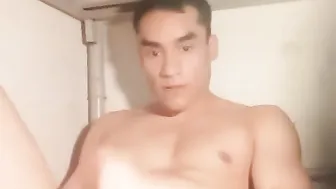 Twink jerks off in jail cell and shoots his load