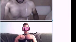 DUMB FAGGOT CAM EXPOSURE TO STRAIGHT MALES