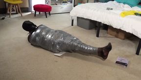 Courtney's duct tape mummified and nylon hooded