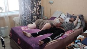 unexpected deep blowjob from a girlfriend with cum in mouth and swallowing