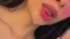naked body with a lot of saliva