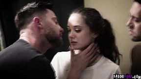 Gia Paige was nearly touched as two gave her rough DP