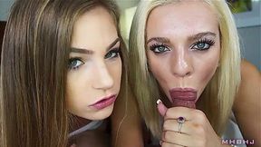 Sydney Cole, Tiffany Watson. POV Double Blowjob