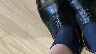 Play horny daddy shoes without jacking off