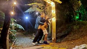 Rough sex with the slender girl in the forest followed by a bath scene &#x00A6; Fernanda Ribeiro &#x00A6;