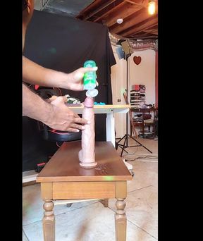 Giant Dildoes Fucking Hairy Holed Football Playing Stripper