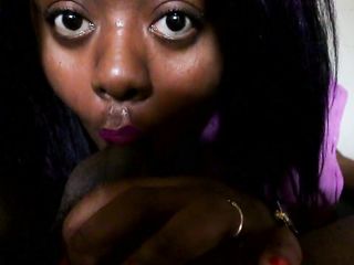 POV BLACK HOTTIE Tears Up Whilst Unfathomable Throating+ Eye-Rolling And Groaning