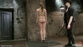 ”Two slaves tormented on hogtie”