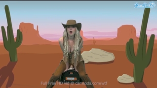 Blonde Teen cowgirl rides sybian