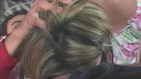 Sexy brunette babe sucks on huge dick and get her ass fucked