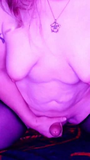 Wyrd Kaleigh Strokes Her Big Swelling Cock