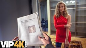 Debt4k: Skinny blonde Fibi Euro gets a big white dick