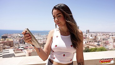 GERMAN SCOUT - Latina Girl Kitty Love Pick Up for Casting Fuck with massive Cum