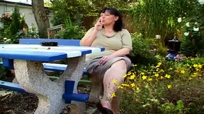 Busty German granny deepthroats and rides big cock