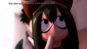 「My Hero Academia」Tsuyu Asui Being Fucked By Izuku Midoriya, Whit Sound (By Minus 8)