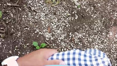 Sweet blonde fucks in the woods for cash