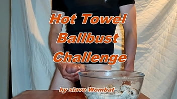 Hot Towel Ballbust Challenge by slave Wombat