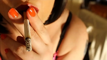 BBW British Mistress Smoking A Cork Cigarette Close Up