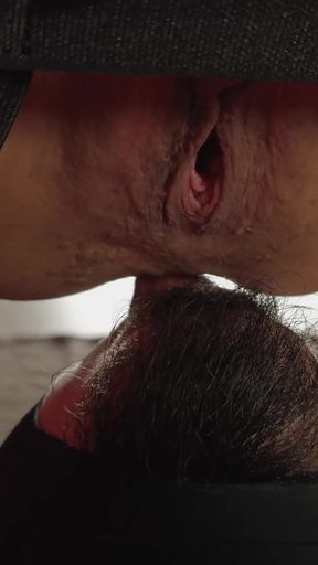 Under the Facesitting Chair: Ass Licking, Fart Sniffing, and Own Cum Eating   Clip 1