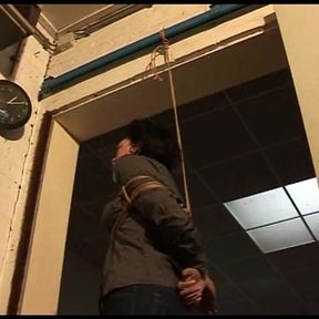 Steffi Dangling on Rope Tightly Ballgagged
